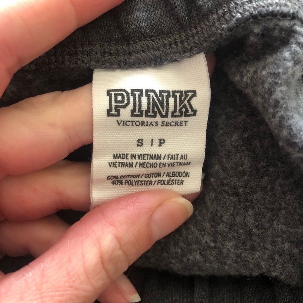 Pink Victoria’s Secret Gray sweatpants size small 
Gray neon yellow logo - Picture 3 of 5